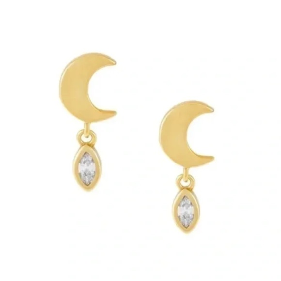 NEW Shashi Moon Teardrop Stud Earrings - Picture 4 of 4